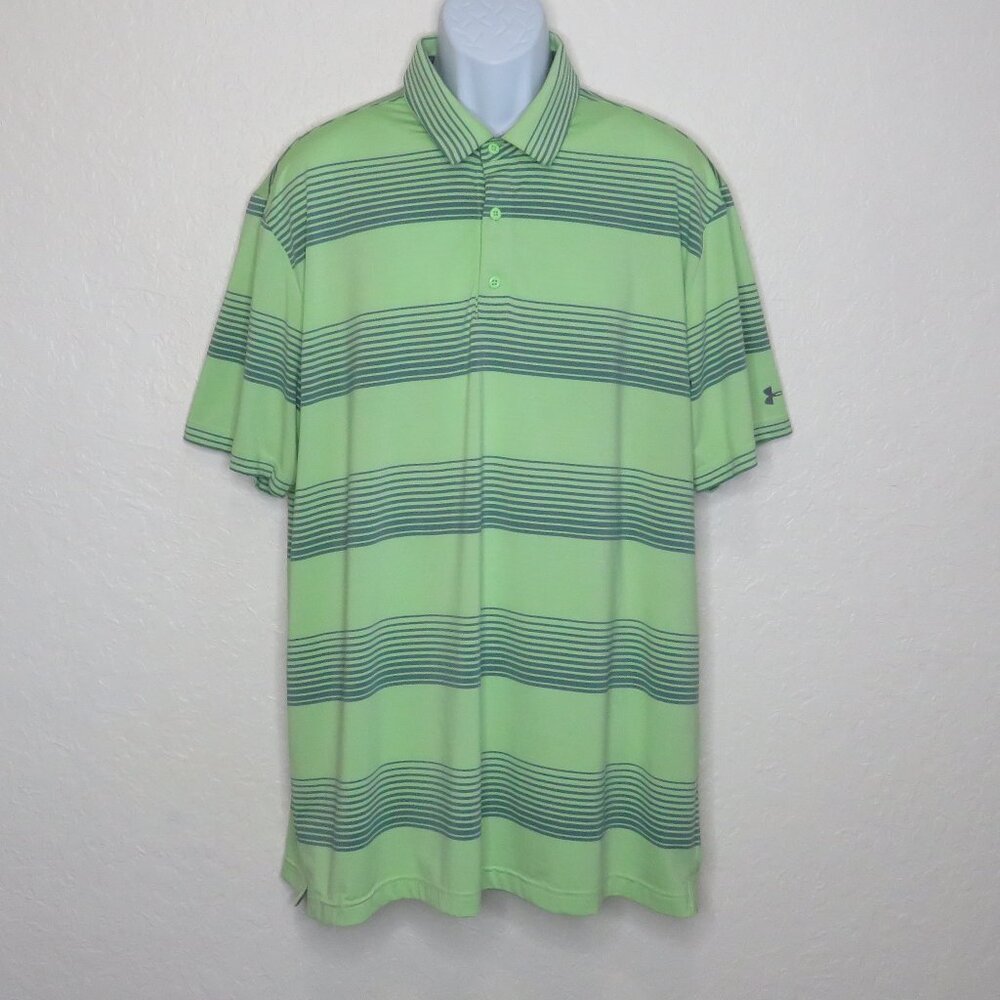 Under Armour* Men's Short Sleeve 3 Button Down Straight Hem Polo Golf Shirt ~2XL